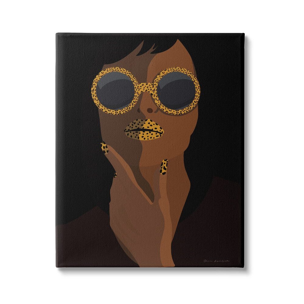5523 Glam Portrait Leopard Print Sunglasses Patterned Lips